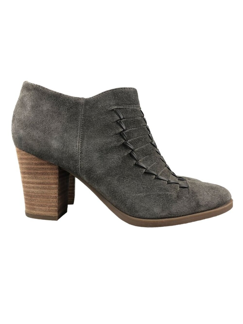 Franco Sarto Women's Size 8.5M Destiny Grey Brown Suede High Heel Ankle Booties